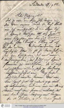 Brief vom 29.09.1908