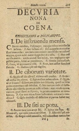 Decvria Nona de Coena