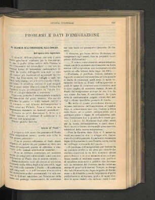 Problemi E Dati D'Emigrazione.