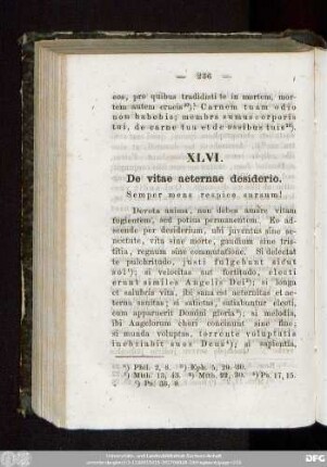 XLVI. De vitae aeternae desiderio. Semper mens respice sursum!