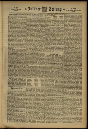 Zweite Ausgabe vom Freitag, den 05. Juli 1912.