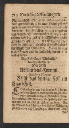 Am Fest-Tage Michaelis/