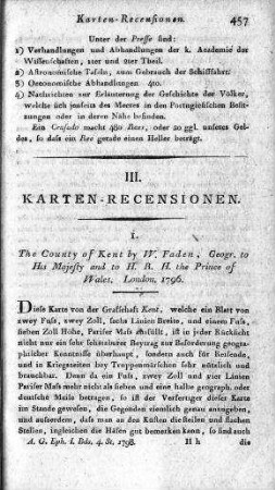 County of Kent / by W. Faden. - London, 1796