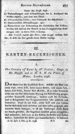 County of Kent / by W. Faden. - London, 1796