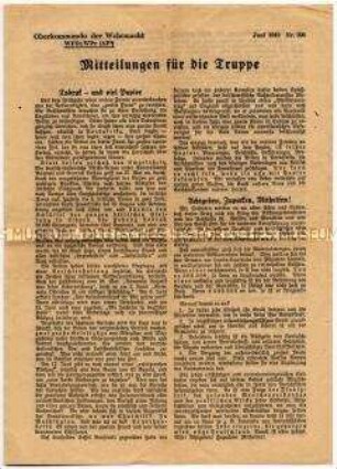 Mitteilungsblatt des Oberkommandos der Wehrmacht u.a. zum Krieg in Nordafrika
