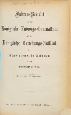 Jahresbericht .... 1878/79