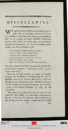 Miscellanies