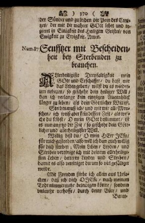 Seufftzer mit Bescheidenheit bey Sterbenden zu brauchen.
