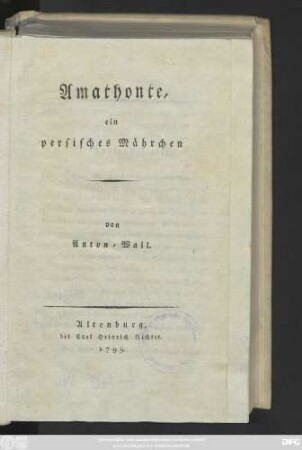 Amathonte : ein persisches Mährchen