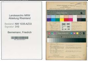 Entnazifizierung Friedrich Bennemann , geb. 31.08.1905 (Arbeiter)