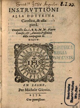 Instrvttioni Alla Dottrina Catolica, & alla pietà