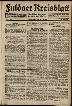 Ausgabe vom Donnerstag, den 08. Januar 1920.