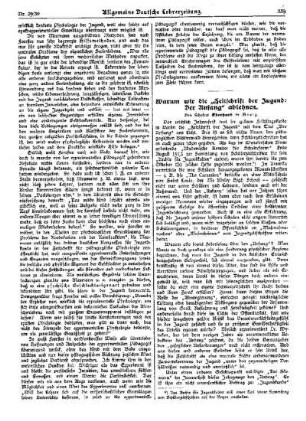 Warum wir die Zeitschrift der Jugend : der Anfang ablehnen