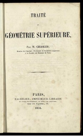 Traité de géométrie supérieure