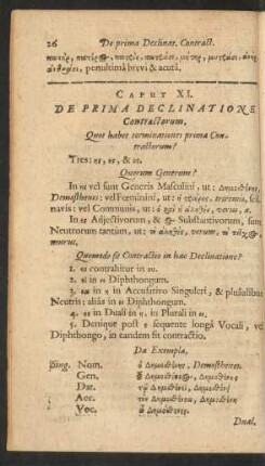 Caput XI. De Prima Declinatione Contractorum