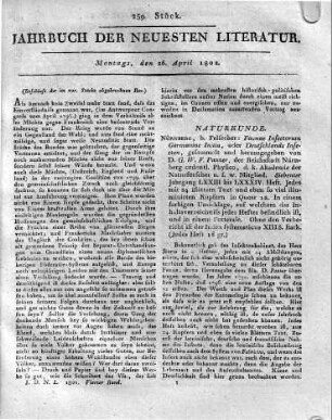 [Fortsetzung:] Berlin b. Frölich: Ueber den Ursprung und Charakter des Krieges gegen die französische Revolution. Von Friedrich Gentz. 333. S. gr. 8. 1801.