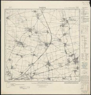 Meßtischblatt 4438 : Landsberg bei Halle, 1936 : Landsberg bei Halle. - Hrsg. 1904, bericht. 1920, einz. Nachtr. 1936. - 1:25000. - [Berlin]: Reichsamt für Landesaufnahme, 1936. - 1 Kt.