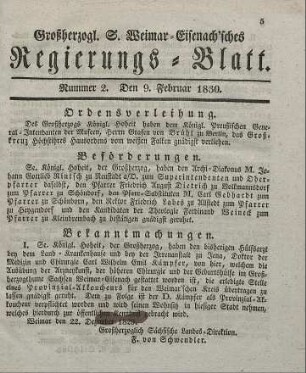 Nr. 2 : 9. Februar 1830