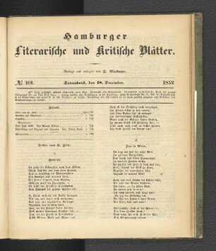 No. 101. 18. Dezember 1852