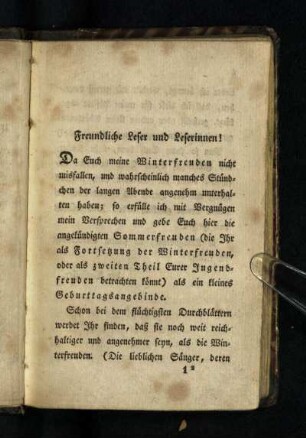 Freundliche Leser und Leserinnen!