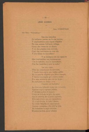 Amor sidéreo : Del libro "Vislumbres".