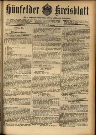 Ausgabe vom Samstag, den 09. Dezember 1916.