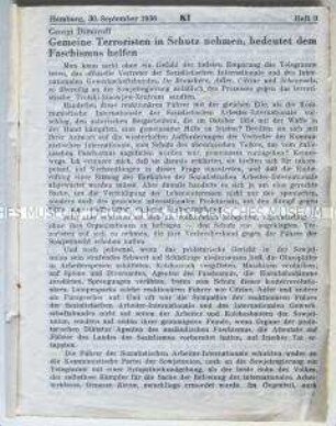 Kommunistische Tarnschrift mit Beiträgen führender Funktionäre der kommunistischen Bewegung (ohne Einband)