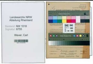 Entnazifizierung Carl Wever , geb. 10.01.1891 (Vertreter)