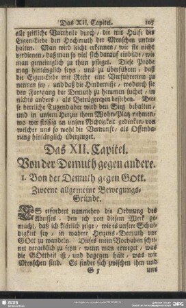 Das XII. Capitel. Von der Demuth gegen andere