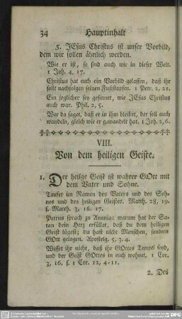 VIII. Von dem heiligen Geiste
