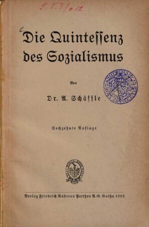 Die Quintessenz des Sozialismus