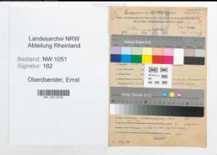 Entnazifizierung Ernst Oberdoerster , geb. 11.11.1909 (Kaufmaennischer Angestellter)