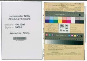 Entnazifizierung Alfons Waclawski , geb. 31.10.1907 (Postschaffner)