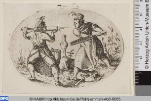 Zinngießer und Feilenmacher (Barbier und Schmied) beim Duell