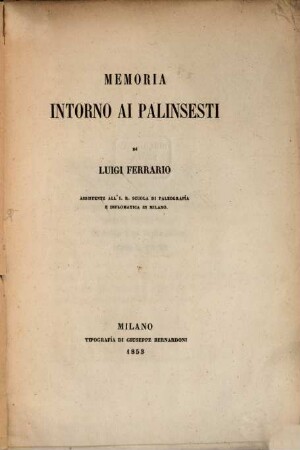 Memoria intorno ai palinsesti