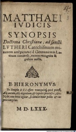 Synopsis doctrinae christianae