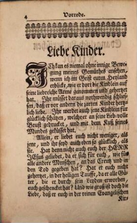 Einfältiger Kinder-Catechismus über die Historie der Augspurgischen Confession : darinn Die Evangelische Jugend nicht nur zur Erkänntniß der Historischen Umstände, sondern auch zur seeligen Anwendung derselben, mithin zur Gott-gefälligen Feyer des Zweyten Gedächtnus-Tages der Augspurgischen Confession angewiesen wird