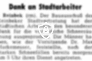 Dank an Stadtarbeiter