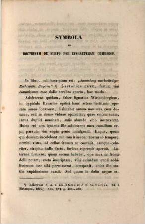 Symbola ad doctrinam de furto per effracturam comisso