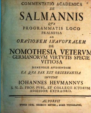 Commentatio acad. de salmannis