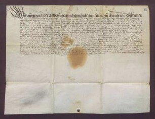 Huldigungsrevers der Stadt Weinheim gegenüber Kurfürst Friedrich III. von der Pfalz.