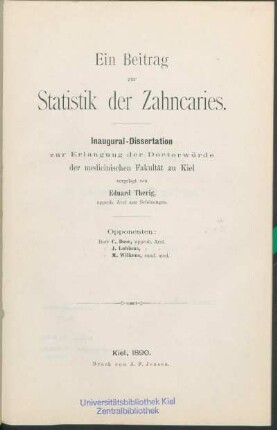 Ein Beitrag zur Statistik der Zahncaries