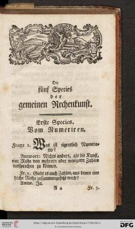 Erste Species: Vom Numeriren