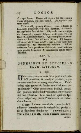 Cap. V. De Generibus Et Speciebus Enunciationum