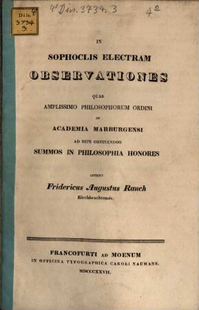 In Sophoclis Electram observationes