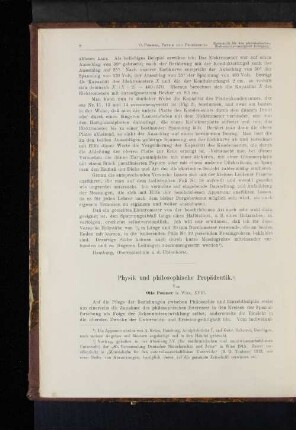 Physik und philosophische Propädeutik.