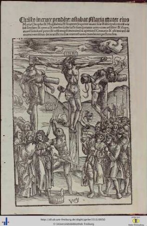 Holzschnitt “Christo in cruce pende[n]te: astabat Maria mater eius…”