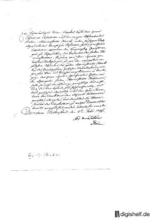 1: Brief von Johann Wilhelm Ludwig Gleim an C. (Domsyndikus) Rosentreter