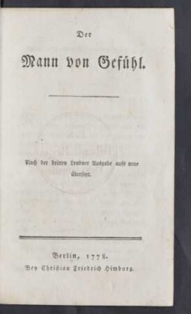 Der Mann von Gefühl