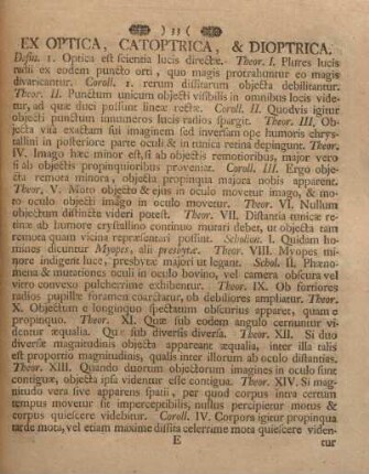 Ex optica, catoptrica, & dioptrica.
